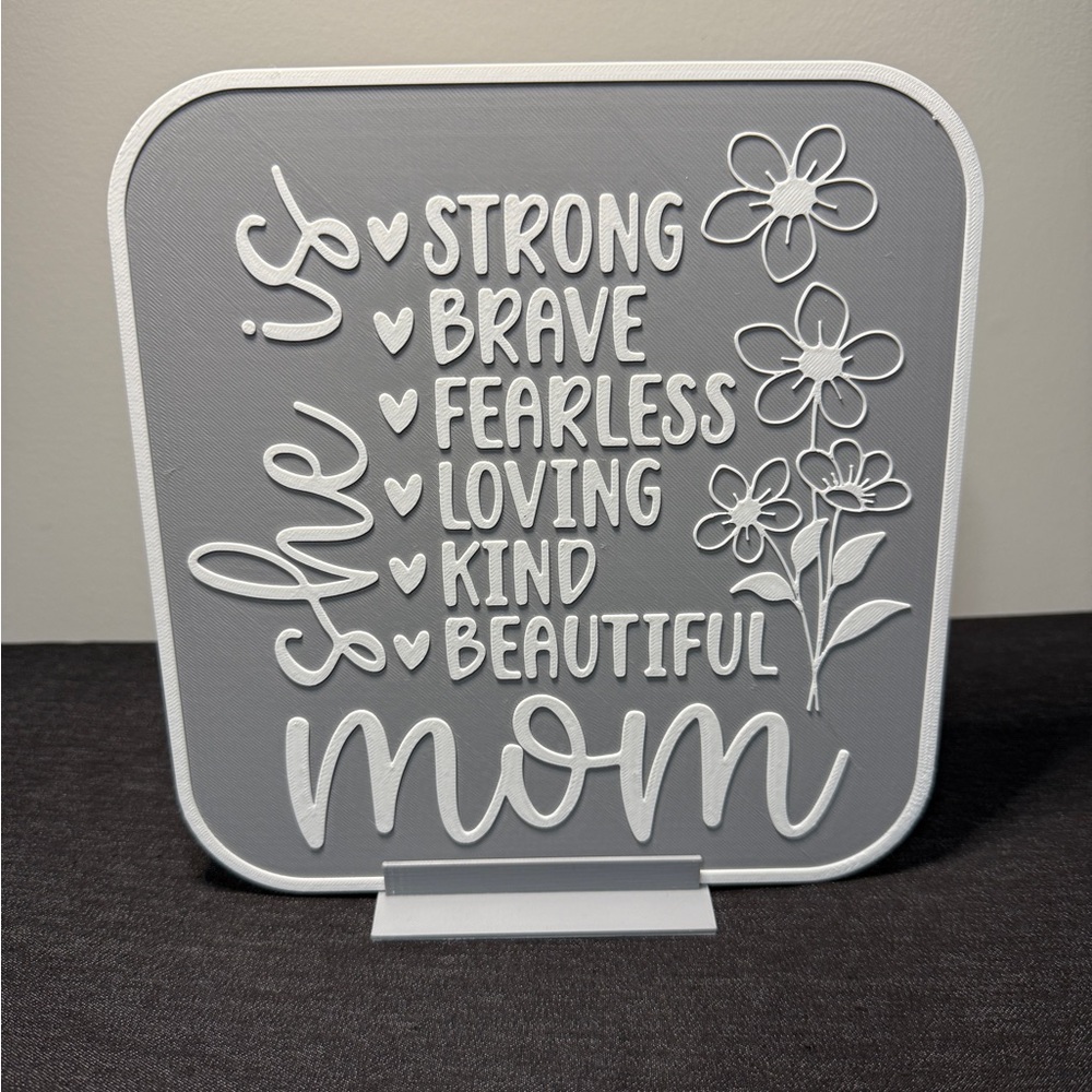 She Is Mom | Mother's Day Gift | 3D Printed Wall Plaque